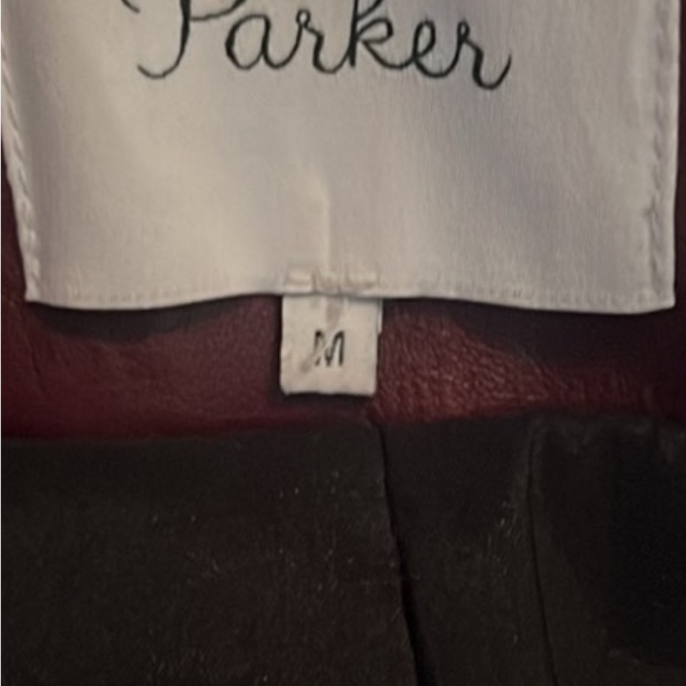 Parker Belfast Moto  Women's Burgundy Leather Moto Jacket - Picture 6 of 6